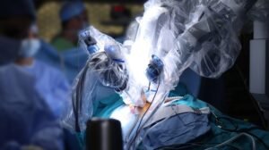 robot assisted surgery in modern hospital